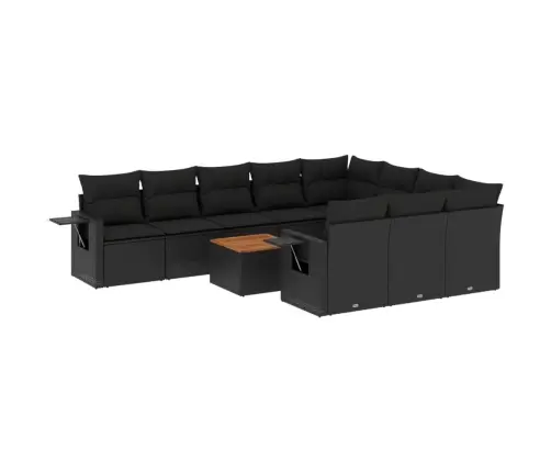 11-Osaline Aiadiivani Komplekt Patjadega, Must, Polürotang