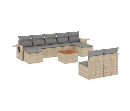 10-Osaline Aiadiivani Komplekt Patjadega, Beež, Polürotang