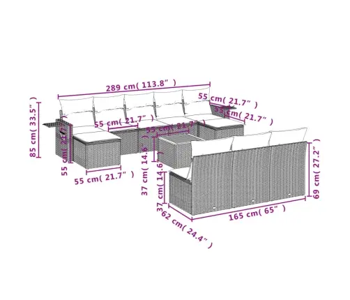11-Osaline Aiadiivani Komplekt Patjadega, Beežid Toonid