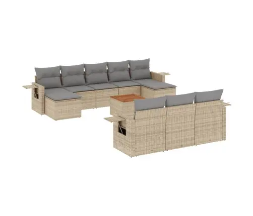 11-Daļīgs Dārza Dīvāna Komplekts Ar Matračiem,Pe Rotangpalma Vidaxl