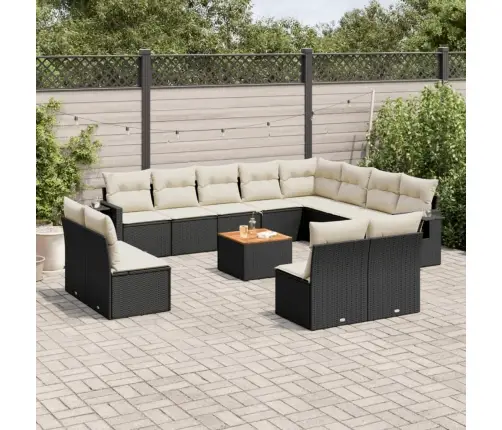 13-Osaline Aiadiivani Komplekt Patjadega, Must, Polürotang