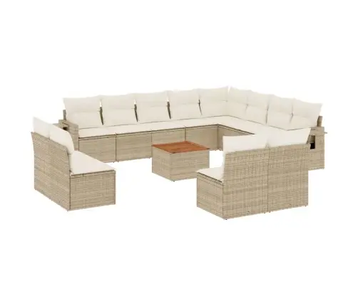 13-Osaline Aiadiivani Komplekt Patjadega, Beež , Polürotang