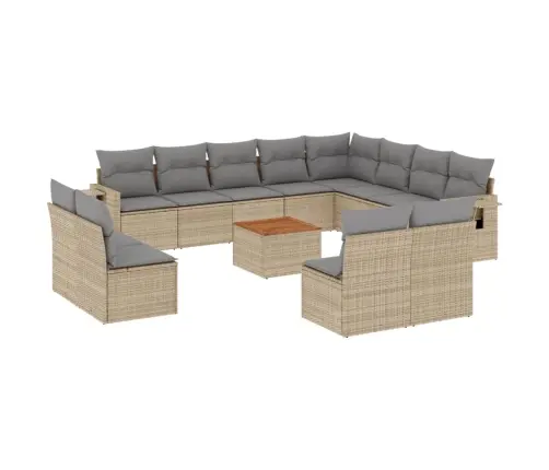 13-Daļīgs Dārza Dīvāna Komplekts Ar Matračiem,Pe Rotangpalma Vidaxl