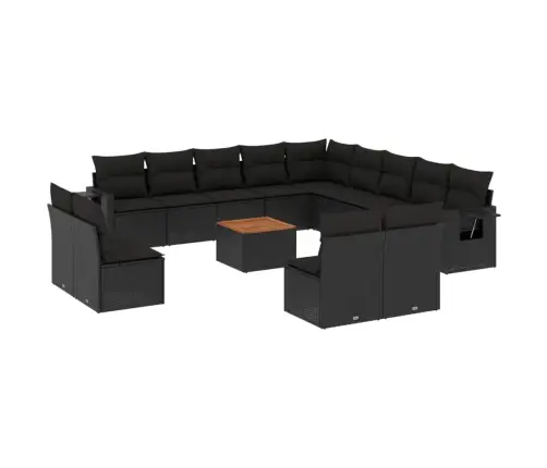 14-Osaline Aiadiivani Komplekt Patjadega, Must, Polürotang