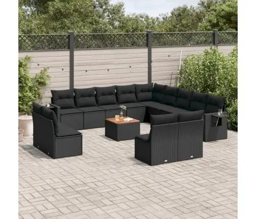 14-Osaline Aiadiivani Komplekt Patjadega, Must, Polürotang