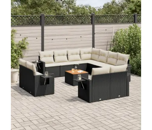 12-Osaline Aiadiivani Komplekt Patjadega, Must, Polürotang