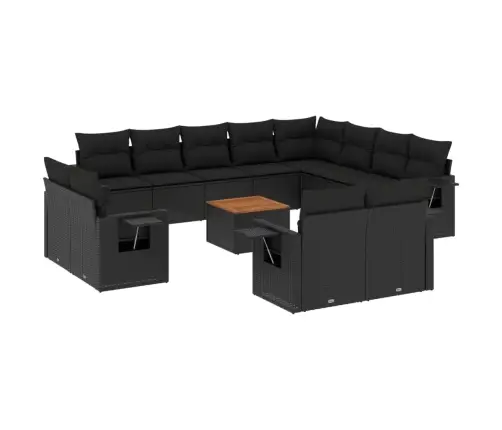 13-Daļīgs Dārza Dīvāna Komplekts Ar Matračiem, Pe Rotangpalma Vidaxl