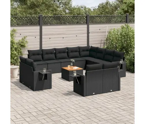 13-Daļīgs Dārza Dīvāna Komplekts Ar Matračiem, Pe Rotangpalma Vidaxl