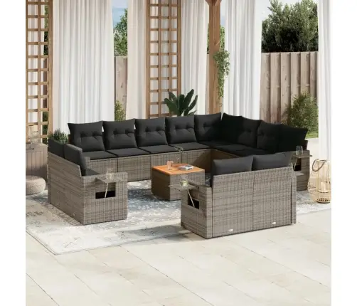 13-Osaline Aiadiivani Komplekt Patjadega, Hall, Polürotang