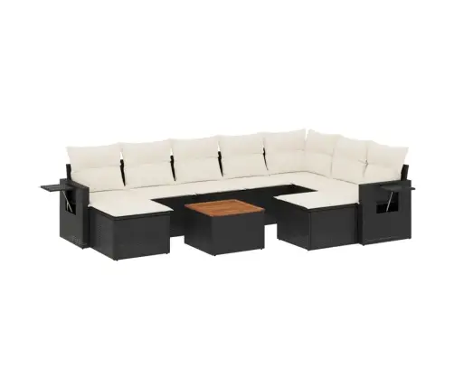 10-Osaline Aiadiivani Komplekt Patjadega, Must, Polürotang