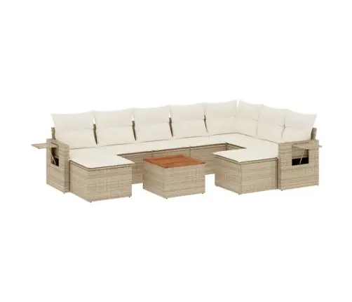 10-Osaline Aiadiivani Komplekt Patjadega, Beež, Polürotang