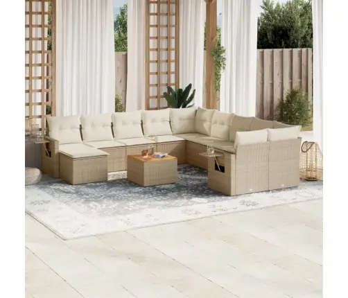 12-Osaline Aiadiivani Komplekt Patjadega, Beež, Polürotang