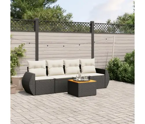 5-Daļīgs Dārza Dīvāna Komplekts Ar Matračiem, Pe Rotangpalma Vidaxl