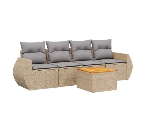 5-Osaline Aiadiivani Komplekt Patjadega, Beež, Polürotang