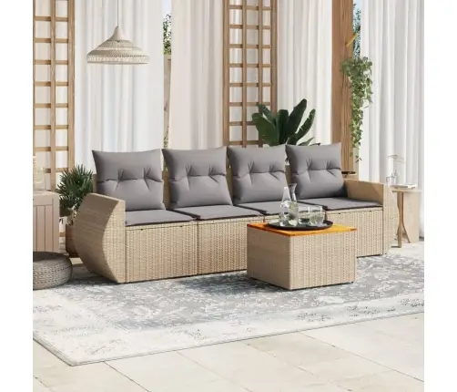 5-Osaline Aiadiivani Komplekt Patjadega, Beež, Polürotang