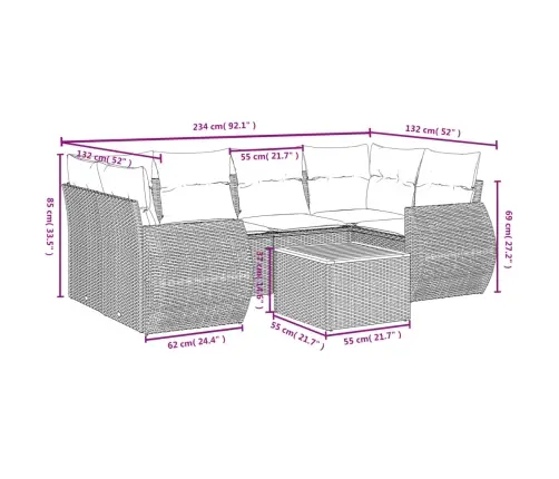 7-Daļīgs Dārza Dīvāna Komplekts Ar Matračiem, Melna Pe Vidaxl
