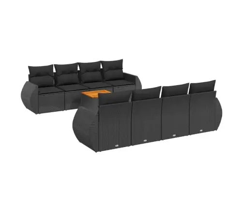 9-Osaline Aiadiivani Komplekt Patjadega, Must, Polürotang