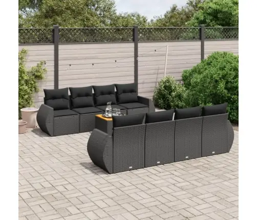 9-Osaline Aiadiivani Komplekt Patjadega, Must, Polürotang