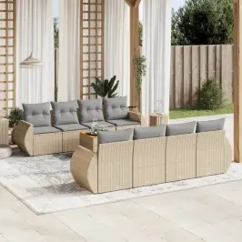 9-Osaline Aiadiivani Komplekt Patjadega, Beež, Polürotang