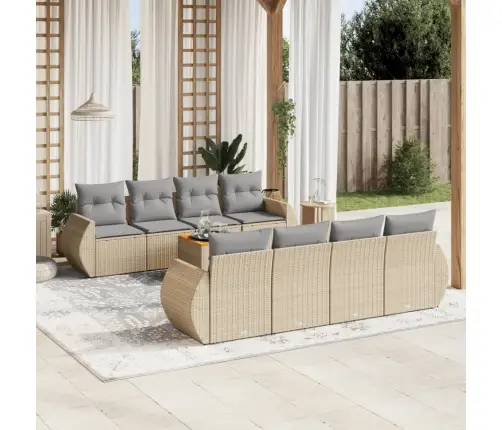 9-Osaline Aiadiivani Komplekt Patjadega, Beež, Polürotang