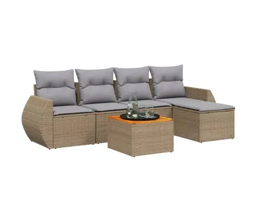 6-Osaline Aiadiivani Komplekt Patjadega, Beež, Polürotang