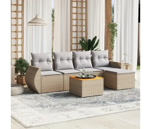 6-Osaline Aiadiivani Komplekt Patjadega, Beež, Polürotang