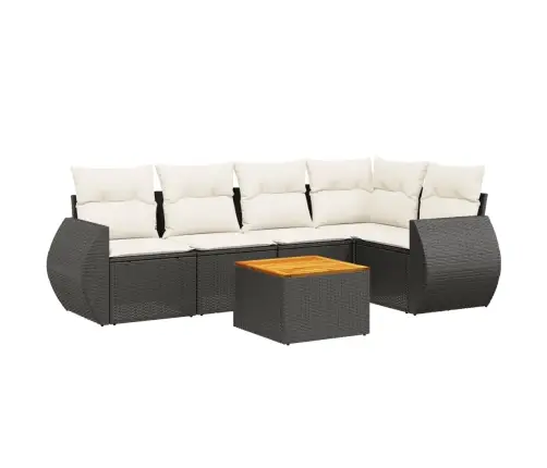 6-Daļīgs Dārza Dīvāna Komplekts, Matrači, Melna Pe Rotanpalma Vidaxl