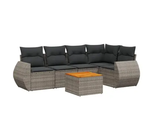 6-Daļīgs Dārza Dīvāna Komplekts Ar Matračiem, Pelēks Pe Pinums Vidaxl