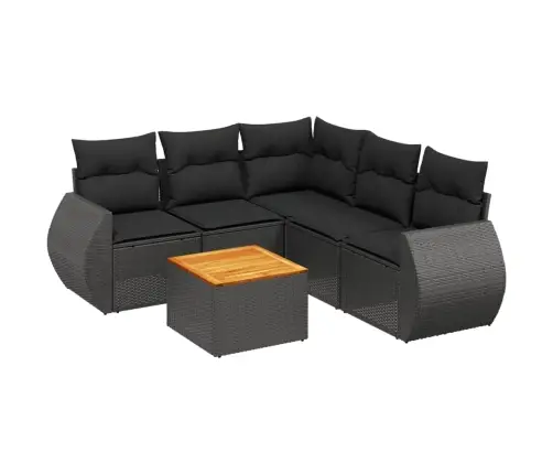 6-Daļīgs Dārza Dīvāna Komplekts, Matrači, Melna Pe Rotanpalma Vidaxl