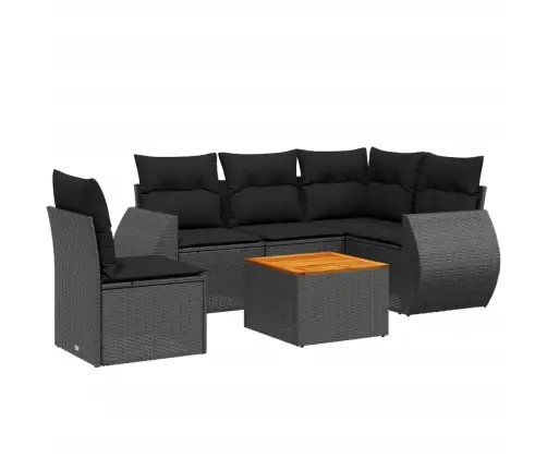 6-Daļīgs Dārza Dīvāna Komplekts, Matrači, Melna Pe Rotanpalma Vidaxl