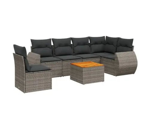 Sofos Komplektas Su Pagalvėlėmis, 7 Dalių, Pilkas, Poliratanas