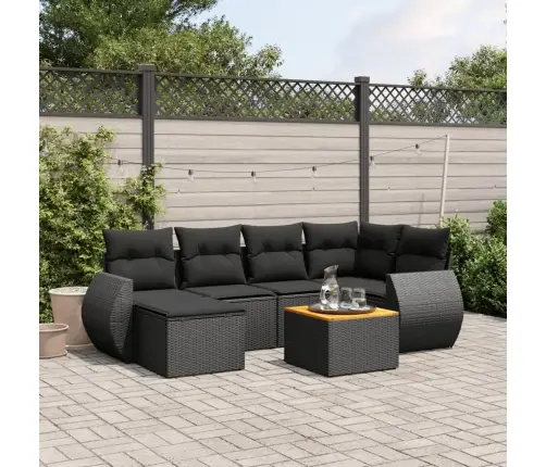 7-Osaline Aiadiivani Komplekt Patjadega, Must, Polürotang