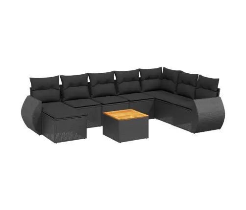 9-Osaline Aiadiivani Komplekt Patjadega, Must, Polürotang