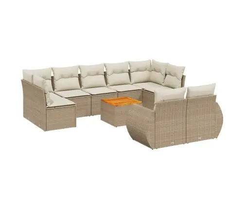 10-Osaline Aiadiivani Komplekt Patjadega, Beež, Polürotang