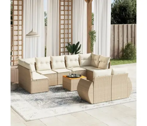 10-Osaline Aiadiivani Komplekt Patjadega, Beež, Polürotang