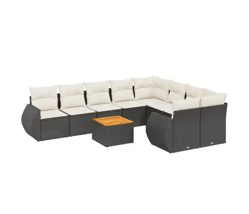 10-Osaline Aiadiivani Komplekt Patjadega, Must, Polürotang