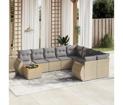 10-Osaline Aiadiivani Komplekt Patjadega, Beež, Polürotang