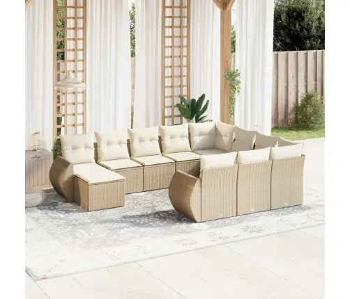 11-Osaline Aiadiivani Komplekt Patjadega, Beež, Polürotang