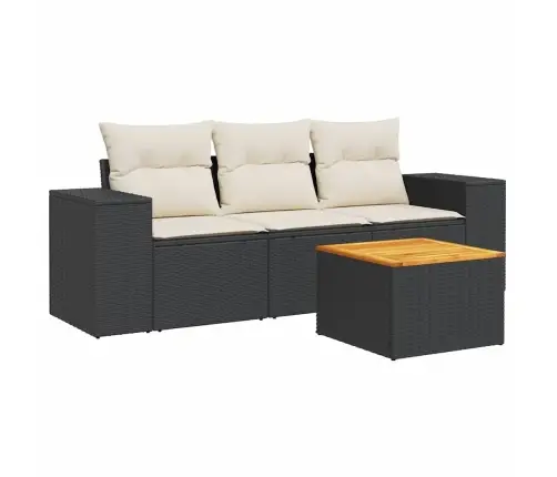 4-Daļīgs Dārza Dīvāna Komplekts Ar Matračiem, Pe Rotangpalma Vidaxl