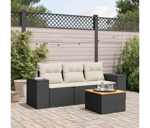 4-Daļīgs Dārza Dīvāna Komplekts Ar Matračiem, Pe Rotangpalma Vidaxl