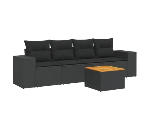 5-Daļīgs Dārza Dīvāna Komplekts Ar Matračiem, Pe Rotangpalma Vidaxl