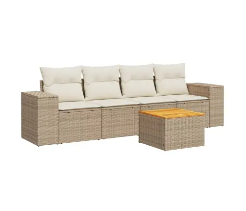 5-Osaline Aiadiivani Komplekt Patjadega, Beež, Polürotang