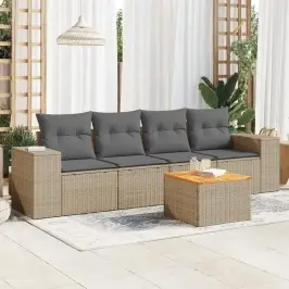 5-Osaline Aiadiivani Komplekt Patjadega, Beež, Polürotang