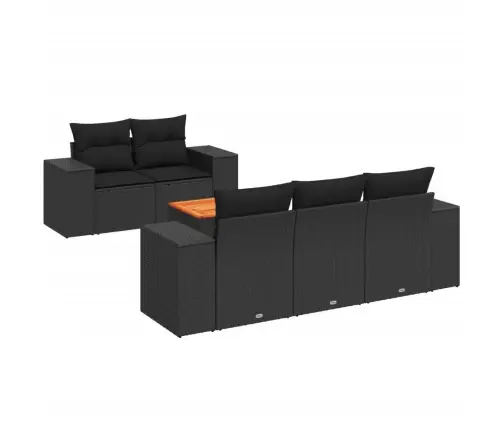 6-Osaline Aiadiivani Komplekt Patjadega, Must, Polürotang