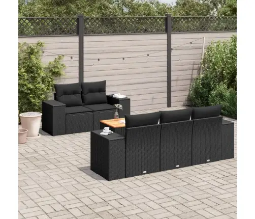 6-Osaline Aiadiivani Komplekt Patjadega, Must, Polürotang