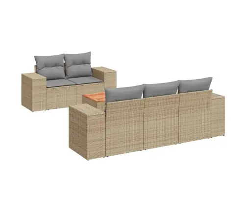 6-Osaline Aiadiivani Komplekt Patjadega, Beež, Polürotang 6-Osaline Aiadiivani Komplekt Patjadega, Beež, Polürotang