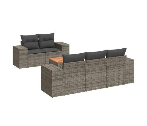 6-Daļīgs Dārza Dīvāna Komplekts Ar Matračiem, Pelēks Pe Pinums Vidaxl