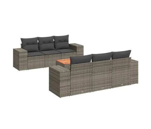 7-Daļīgs Dārza Dīvāna Komplekts, Matrači, Pelēka Pe Rotangpalma Vidaxl