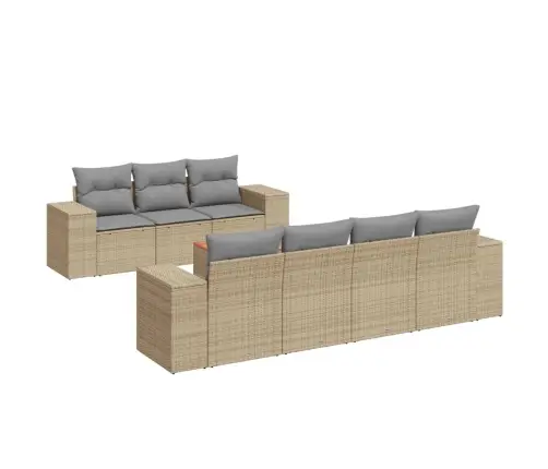 8-Osaline Aiadiivani Komplekt Patjadega, Beež, Polürotang