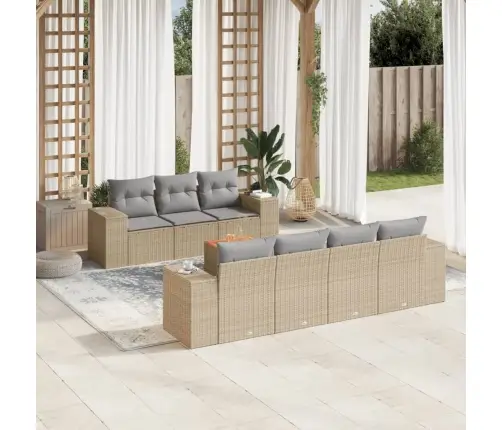 8-Osaline Aiadiivani Komplekt Patjadega, Beež, Polürotang